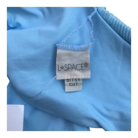 L Space Cabana Bitsy Cut Blue Rib Bikini Bottom Stretch Women's Size Small NWT - Picture 5 of 11